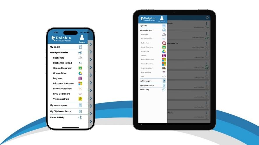 EasyReader App showing a list of available talking book libraries